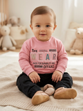 Casual Pink Sweatshirt and Black Cargo Pants Set for Kids