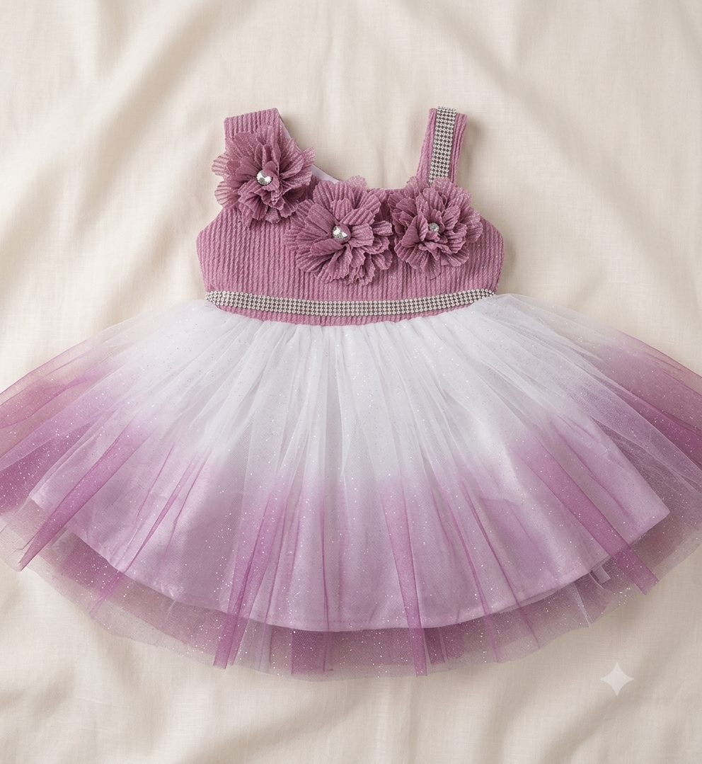 Enchanting Lavender Ombré Party Dress for Little Girls