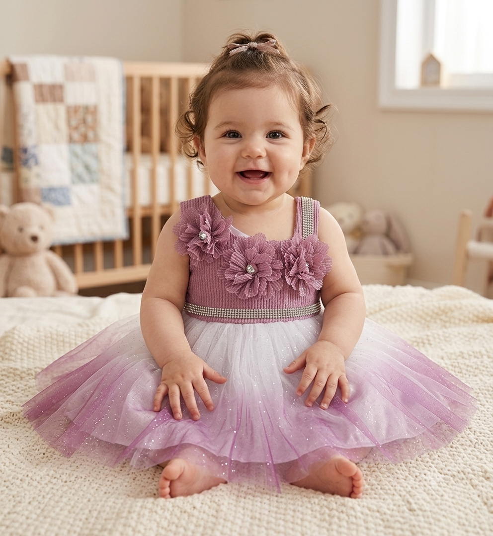 Enchanting Lavender Ombré Party Dress for Little Girls