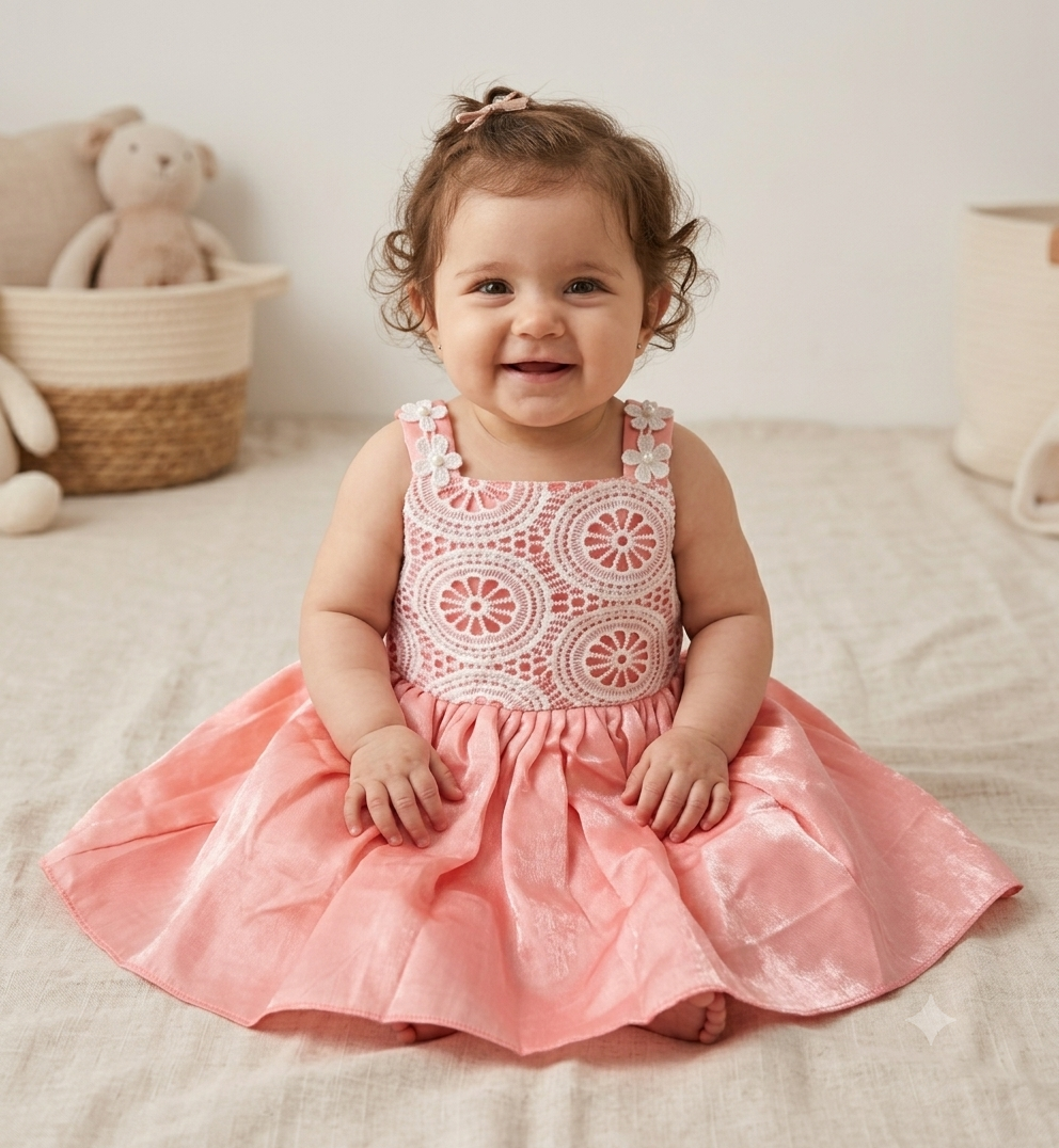 Orange Embroidered Party Dress for Girls | Junglesden