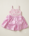 Pink Blossom Embroidered Party Dress for Girls