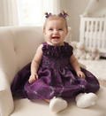 Royal Purple Party Frock for Girls with Embellished Bodice