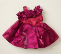 Magenta Floral Party Frock for Girls with Bow Detail