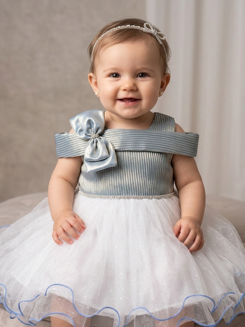 Junglesden Crystal & Tulle Gala Dress – Icy Blue