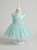 Junglesden Mint Blossom Tulle Party Dress for Baby Girls