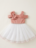 Junglesden Rosé Belle Bow Party Dress for Lil Girls