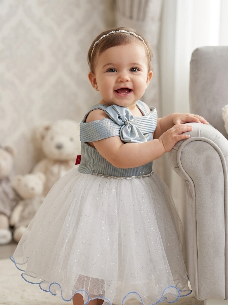 Junglesden Crystal & Tulle Gala Dress – Icy Blue