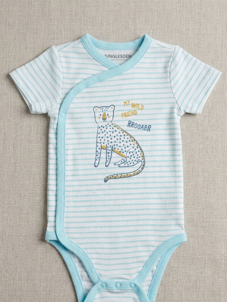 Junglesden Little Wild Friend Wrap Striped Baby Bodysuit