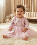 Pink Tulle Party Dress with Matching Shrug and Bag Set
