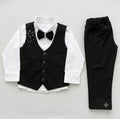 Black & White Formal Waistcoat Set for baby Boys with Bow Tie