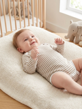 Organic Stripe Long-Sleeve Baby Bodysuit – Neutral Tan & White