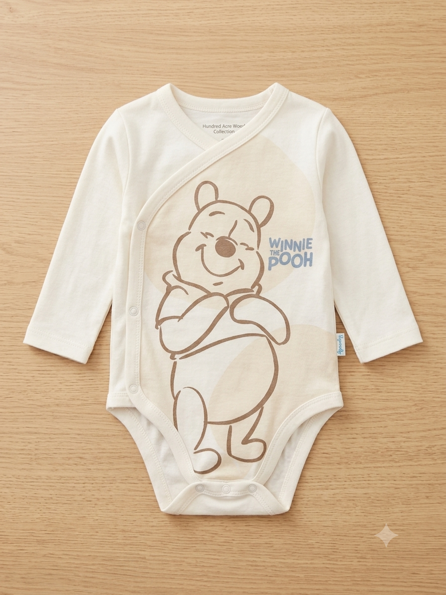 Classic Pooh Bear Full-Sleeve Baby Wrap Romper