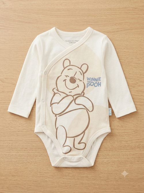Classic Pooh Bear Full-Sleeve Baby Wrap Romper