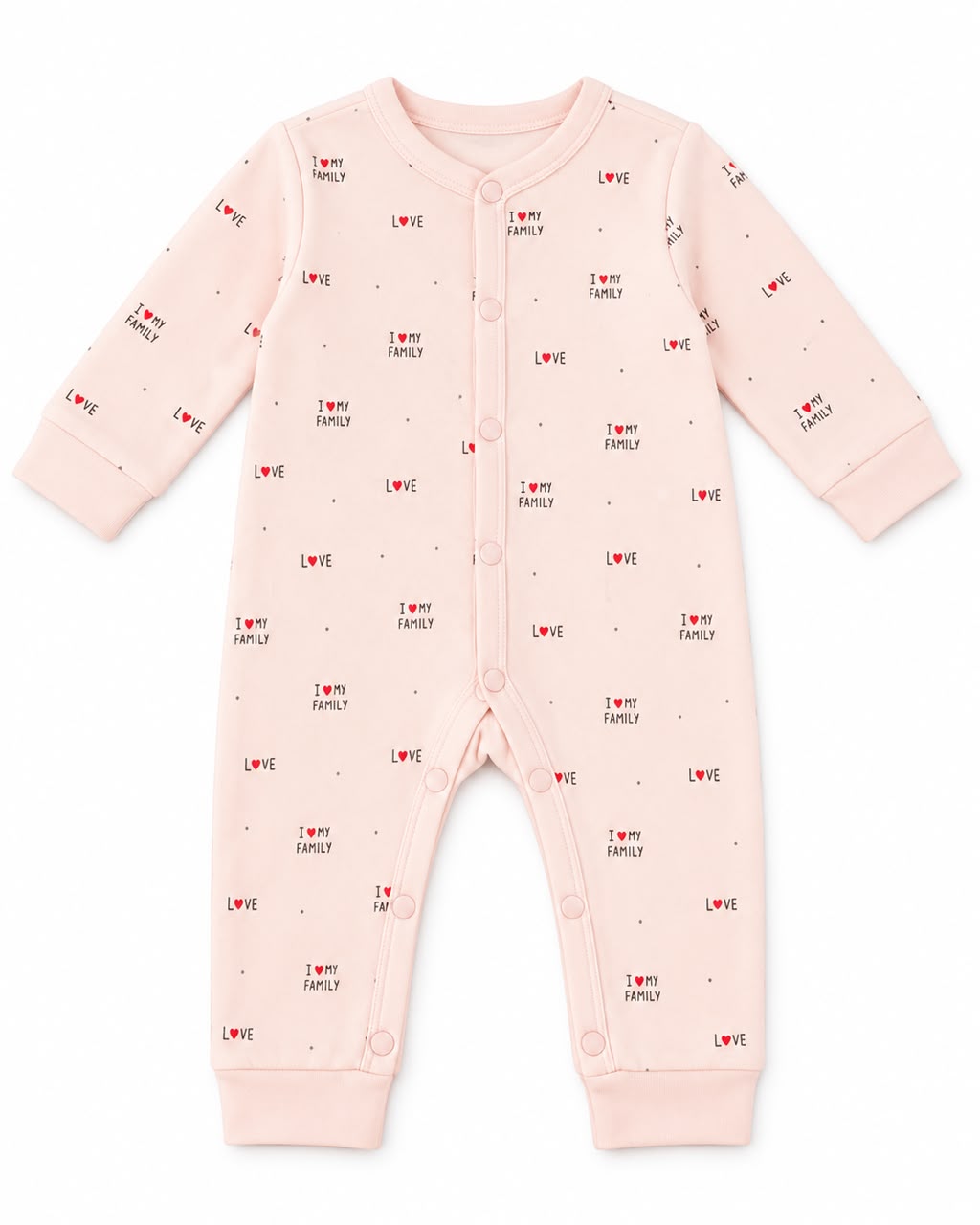 Baby Peach “I Love My Family” Romper with Dada Dadi Cap | 0–12 Months