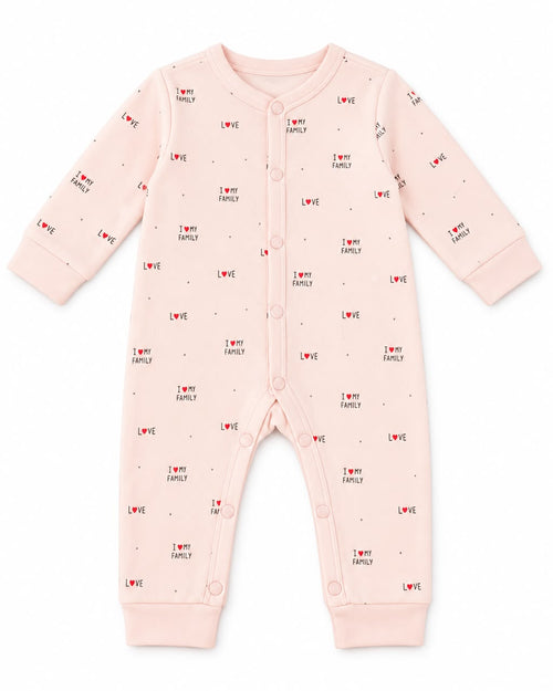 Baby Peach “I Love My Family” Romper with Dada Dadi Cap | 0–12 Months
